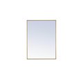 Elegant Decor Metal Frame Rectangle Mirror 24 Inch Brass Finish MR4072BR
